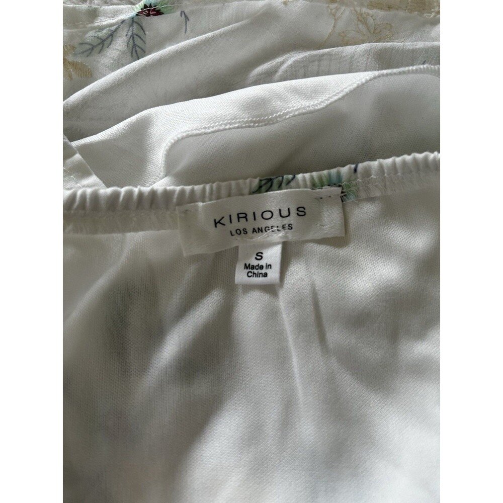 Kirious Los Angeles 2 Piece Shirts And Top Set Floral Embroidered Size Small - Picture 5 of 16